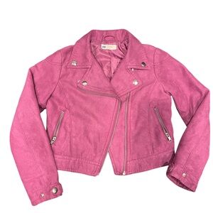 H&M Purple Faux Suede Moto Jacket
